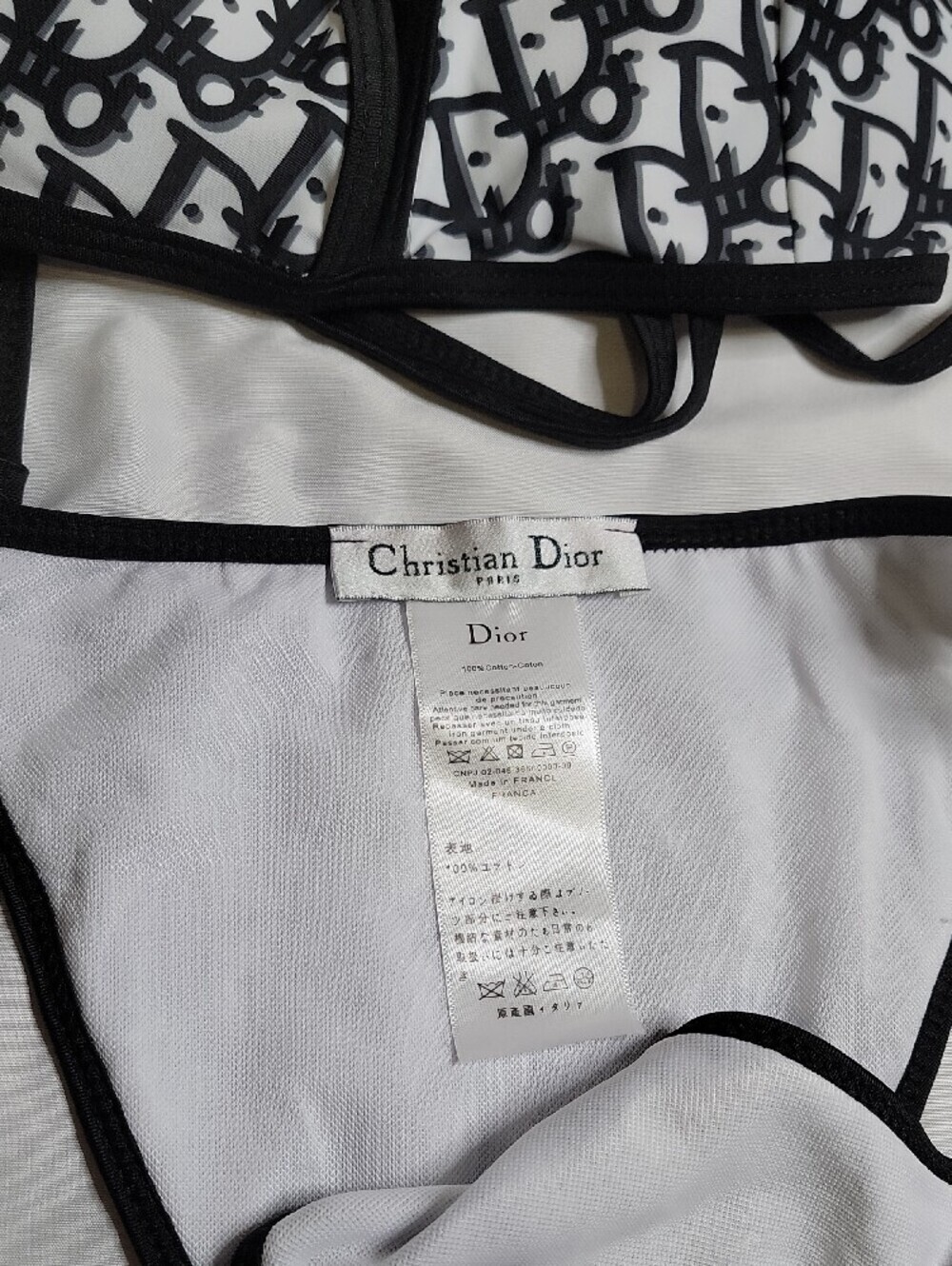 Dior Black and White Logo Print Women’s Bikini - Picture 2 of 3